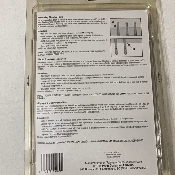 NWT 9 ct, Measuring Clips for Hems by Dritz - Picture 6 of 10